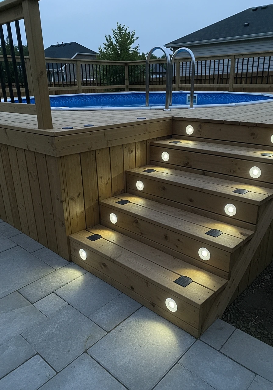 Easy Solar Path Lights - 50 Genius Above Ground Pool Ideas That Look High-End