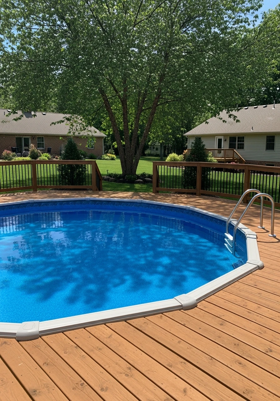 Strategic Natural Shade - 50 Genius Above Ground Pool Ideas That Look High-End