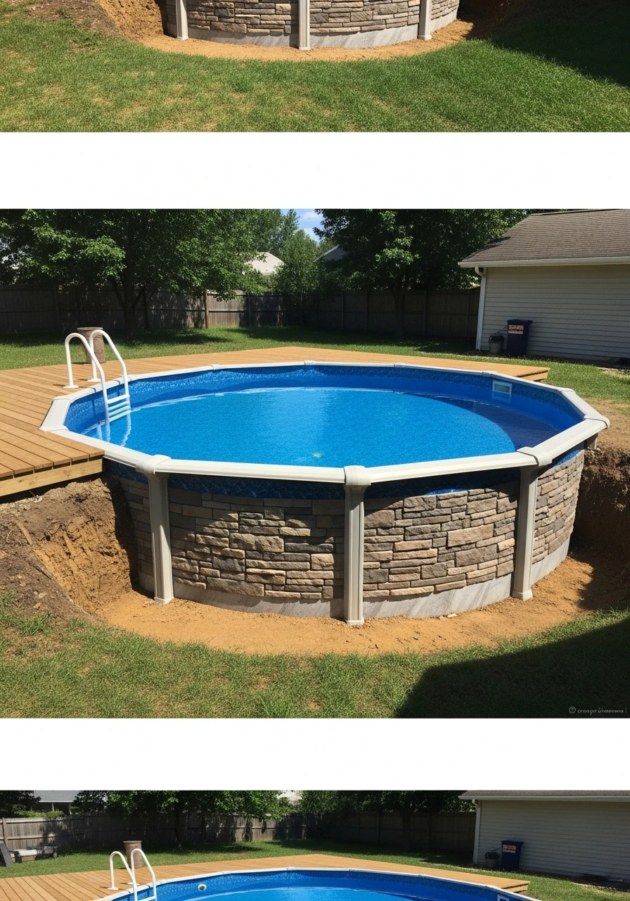 Partially Sink The Pool - 50 Genius Above Ground Pool Ideas That Look High-End