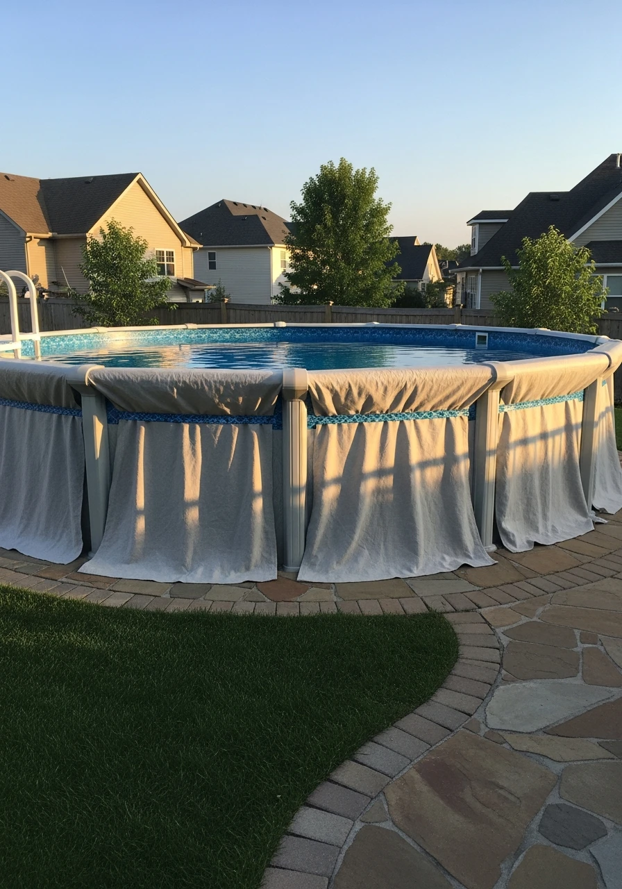 Soften Edges With Fabric - 50 Genius Above Ground Pool Ideas That Look High-End