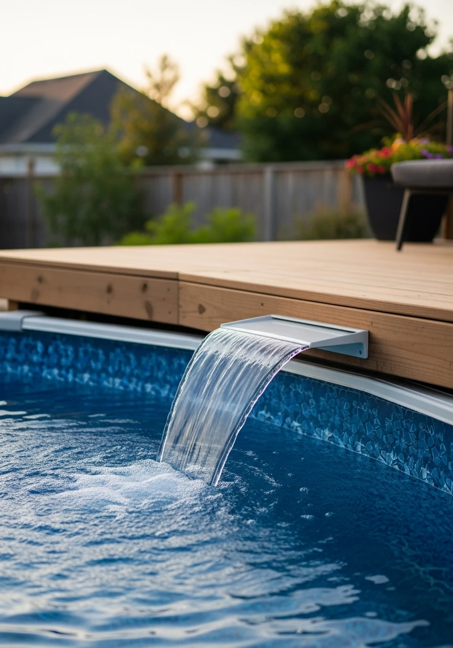 Calming Water Feature - 50 Genius Above Ground Pool Ideas That Look High-End