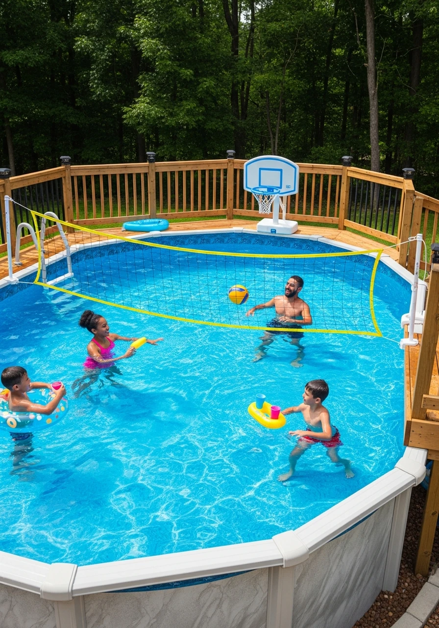 Fun Pool Game Accessories - 50 Genius Above Ground Pool Ideas That Look High-End