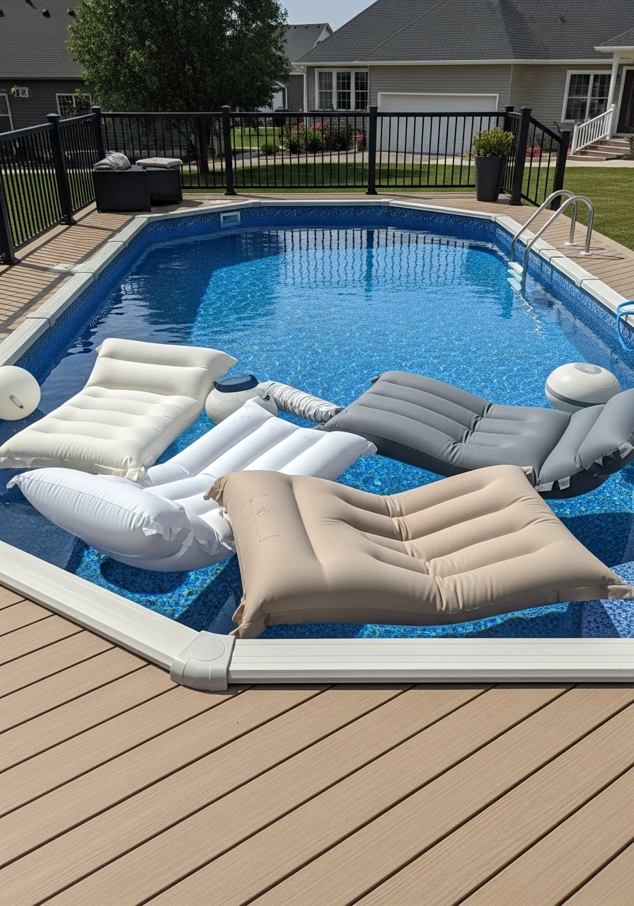 Luxurious Pool Floats - 50 Genius Above Ground Pool Ideas That Look High-End