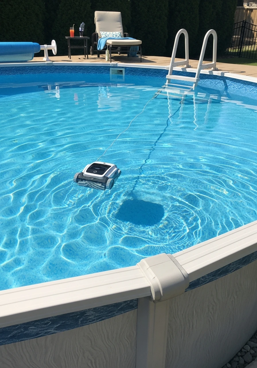 Automatic Pool Cleaner - 50 Genius Above Ground Pool Ideas That Look High-End