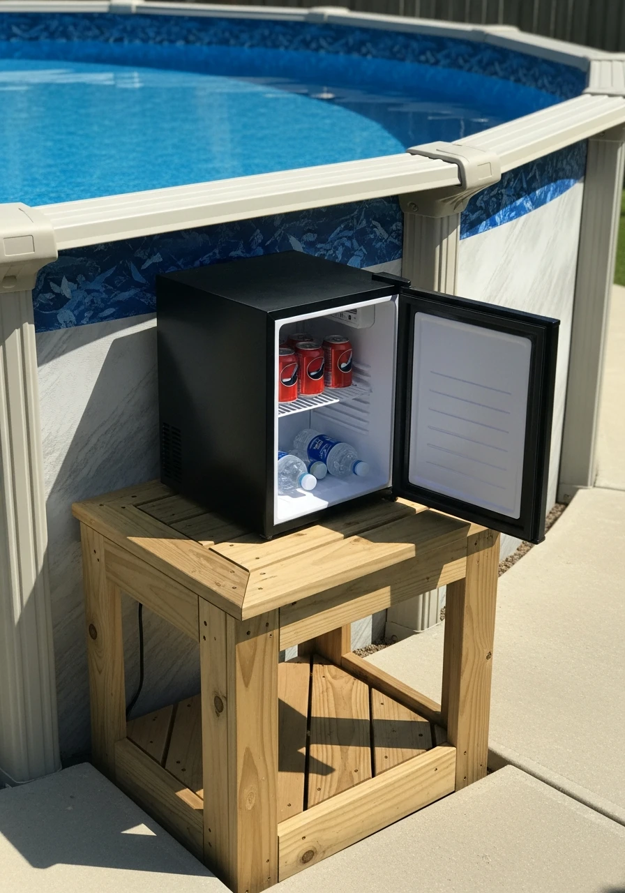 Outdoor Mini Fridge - 50 Genius Above Ground Pool Ideas That Look High-End