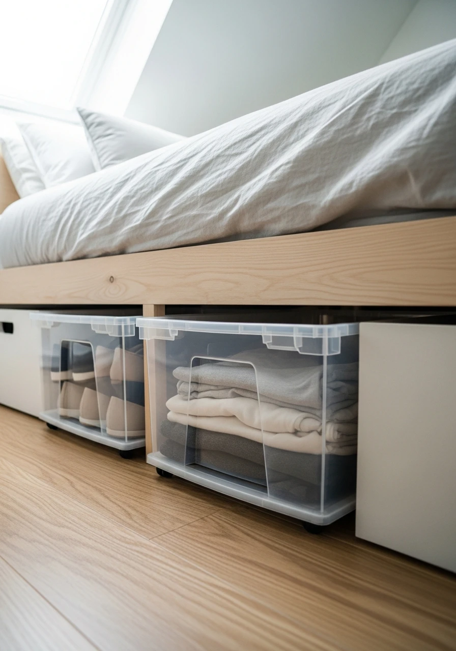 Under-Bed Storage Bins - Attic Bedroom Ideas