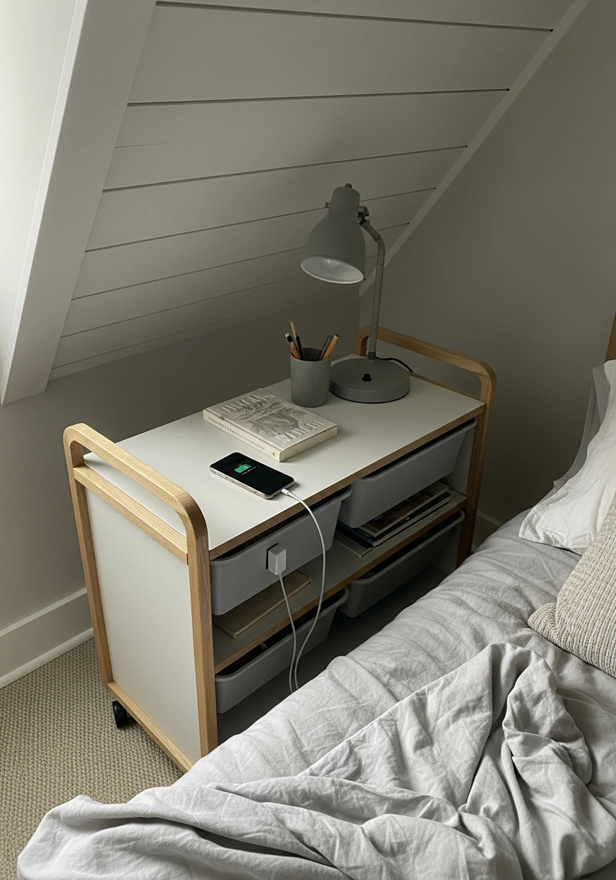 Rolling Storage Carts - Attic Bedroom Ideas