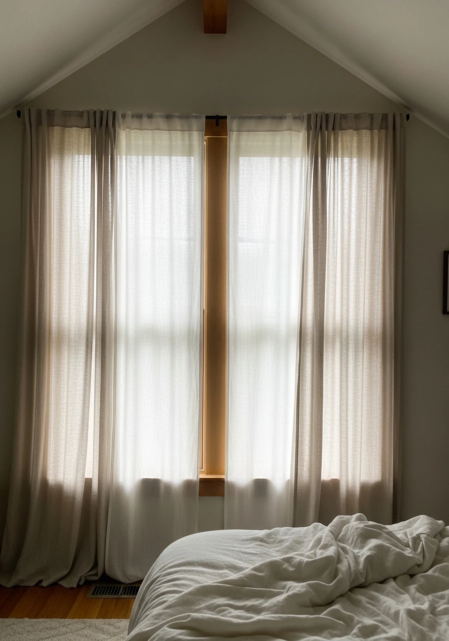 Sheer Window Curtains - Attic Bedroom Ideas