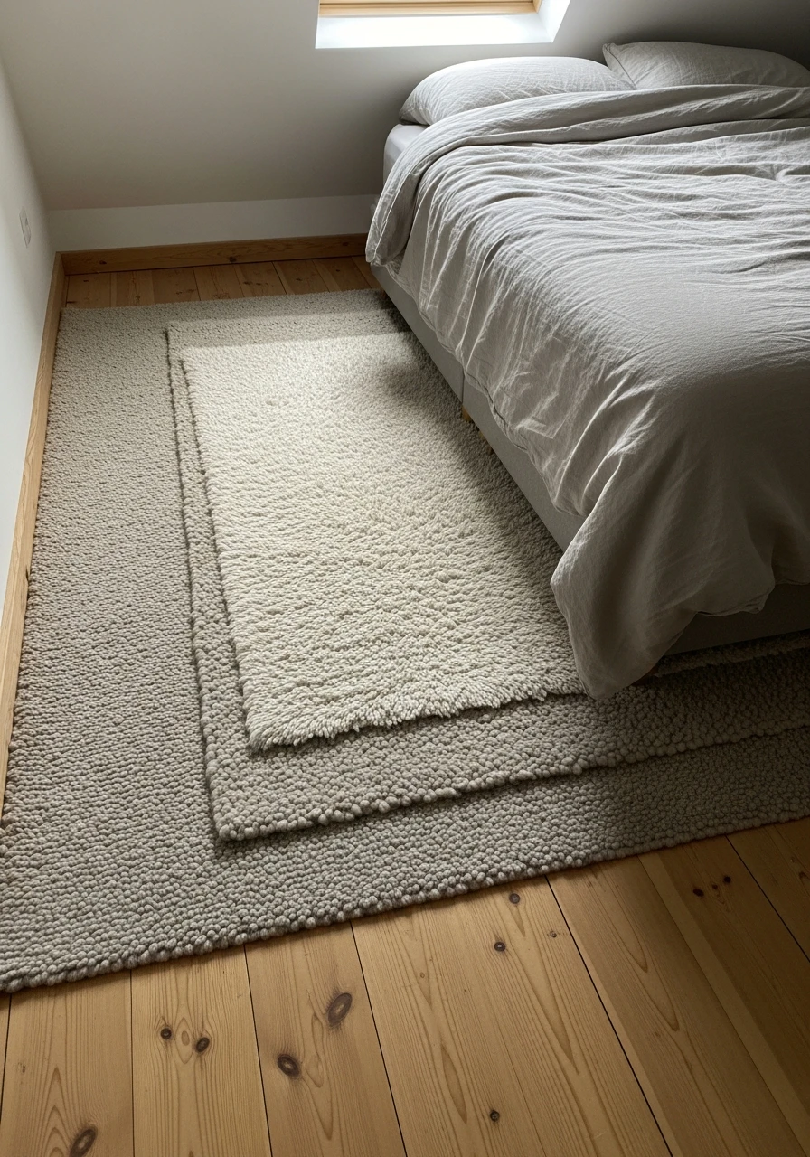Cozy Rug Layering - Attic Bedroom Ideas