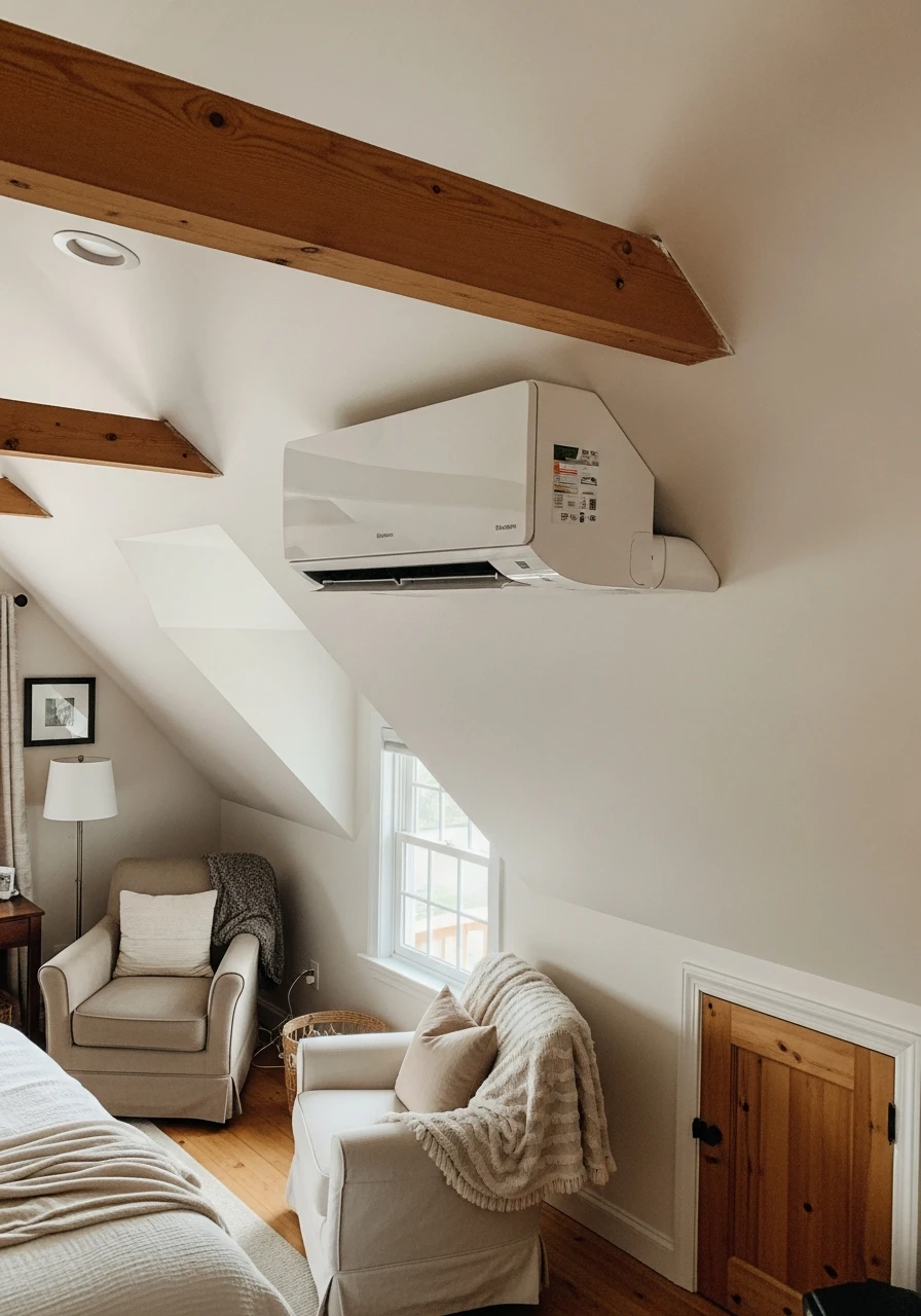 Heating/Cooling Mini-Split - Attic Bedroom Ideas
