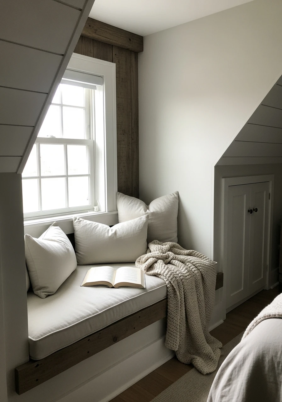 Built-in Window Nook - Attic Bedroom Ideas
