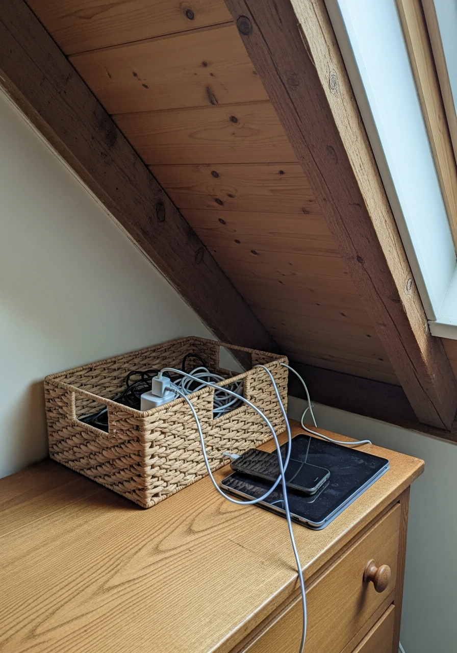 Charging Station Nook - Attic Bedroom Ideas