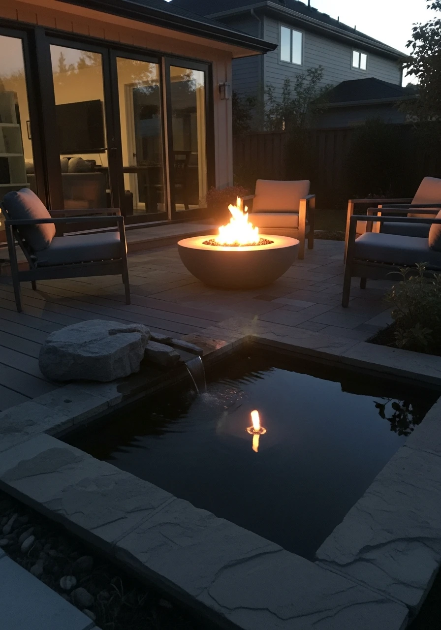 Fire And Water Balance - 50 Backyard Fire Pit Ideas That Look High-End on a Budget