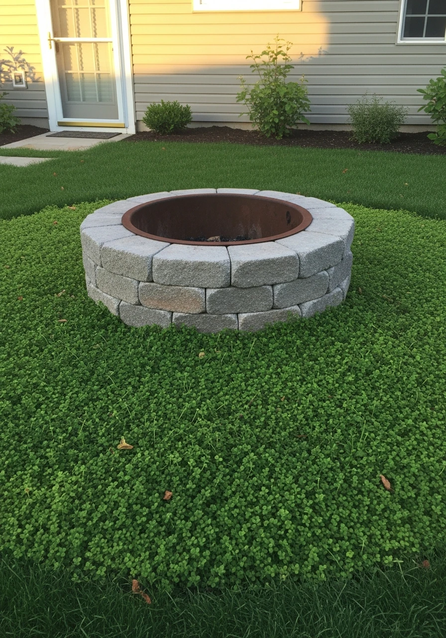 Low-Maintenance Ground Cover - 50 Backyard Fire Pit Ideas That Look High-End on a Budget