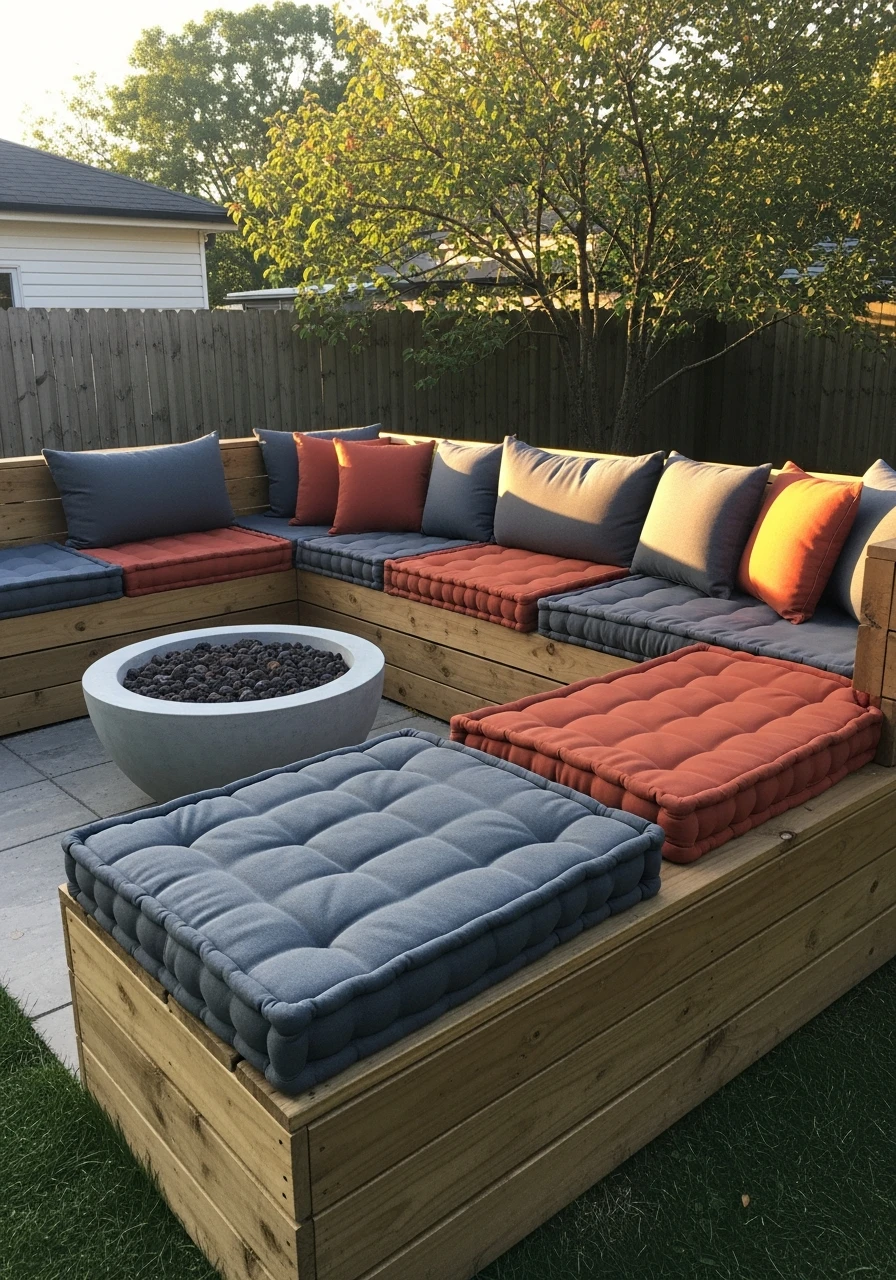 Simple Wood Bench Seats - 50 Backyard Fire Pit Ideas That Look High-End on a Budget