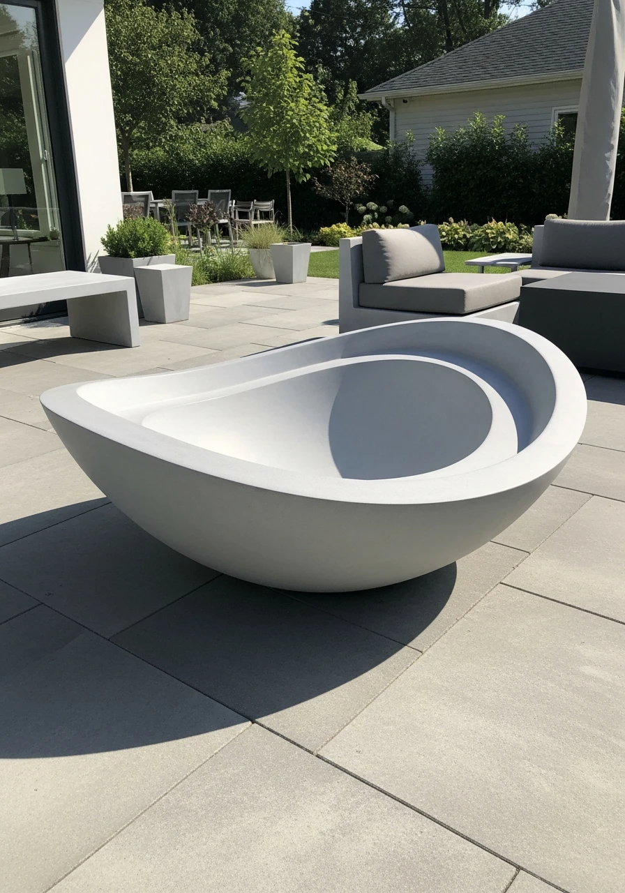 Sculptural Curved Design - 50 Backyard Fire Pit Ideas That Look High-End on a Budget