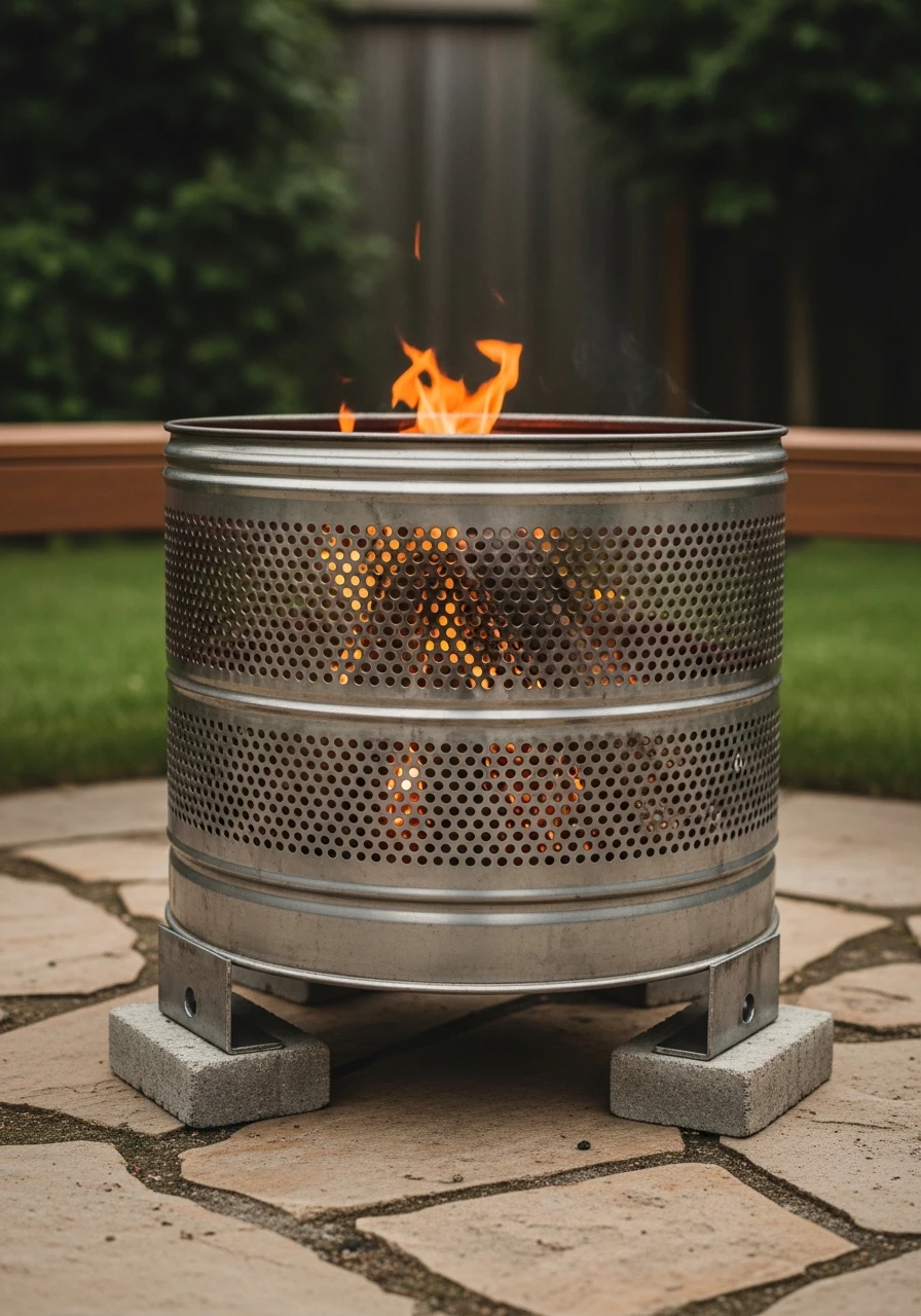 Recycled Material Pit - 50 Backyard Fire Pit Ideas That Look High-End on a Budget
