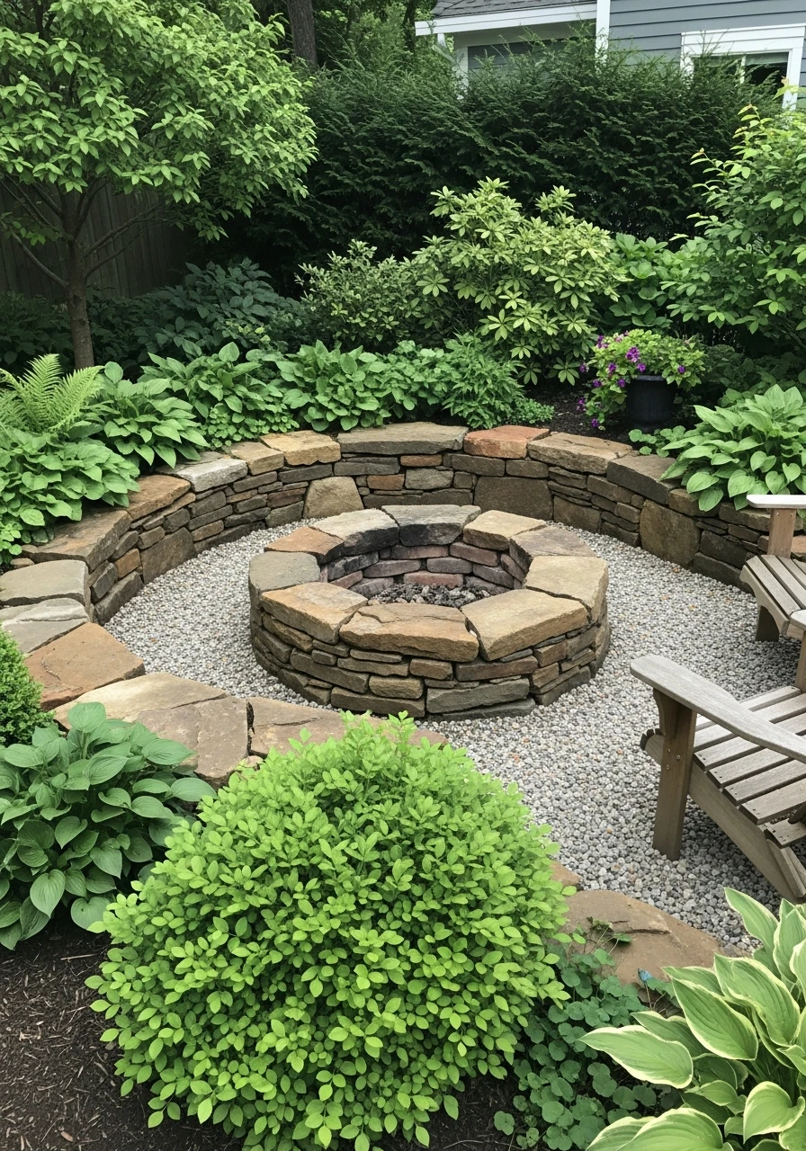 Organic Fieldstone Design - 50 Backyard Fire Pit Ideas That Look High-End on a Budget