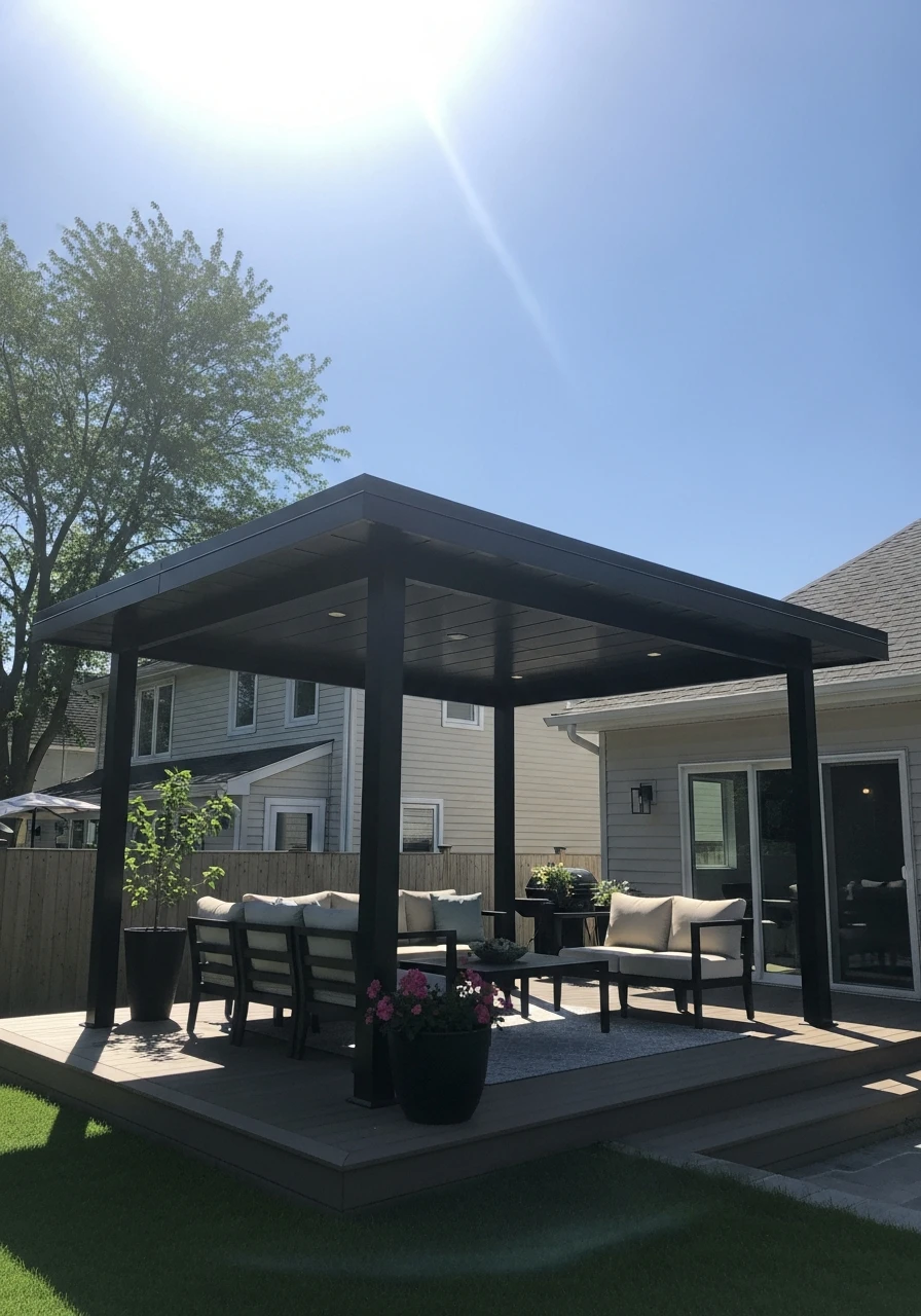 Sleek Flat Roof Style - 50 Genius Backyard Gazebo Ideas for a Dreamy Outdoor Space