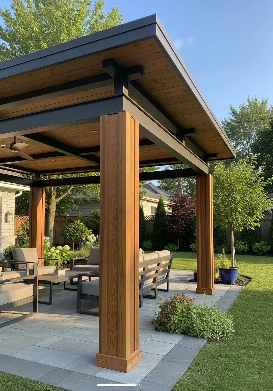 Mixed Material Look - 50 Genius Backyard Gazebo Ideas for a Dreamy Outdoor Space