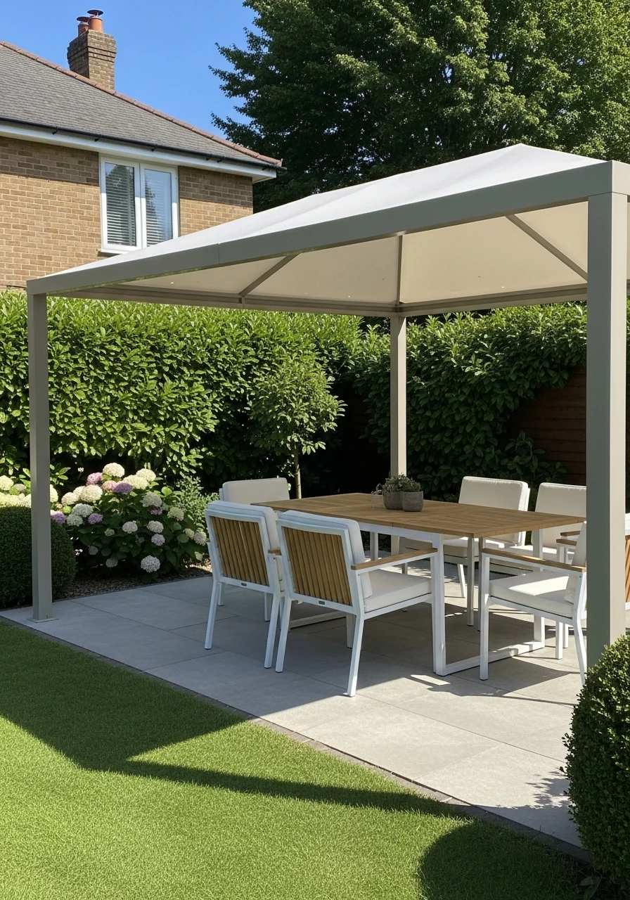 Simple Neutral Clean Lines - 50 Genius Backyard Gazebo Ideas for a Dreamy Outdoor Space