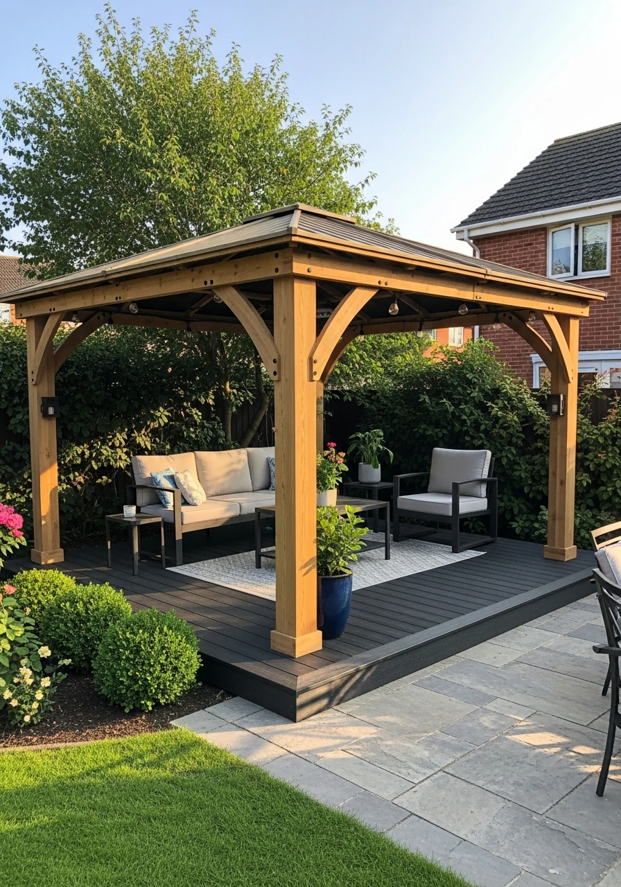 Deck Platform Gazebo Base - 50 Genius Backyard Gazebo Ideas for a Dreamy Outdoor Space