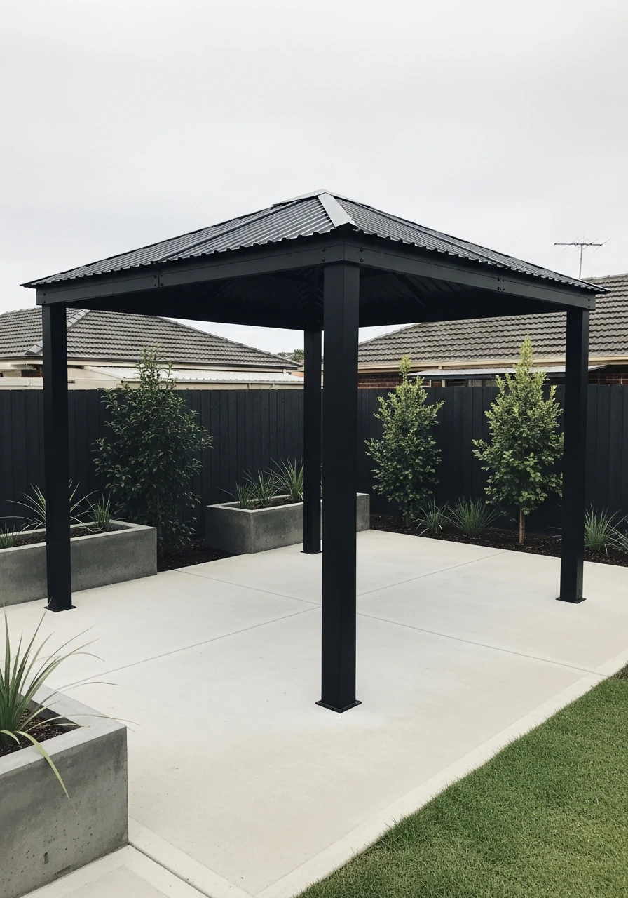 Dark Industrial Metal - 50 Genius Backyard Gazebo Ideas for a Dreamy Outdoor Space