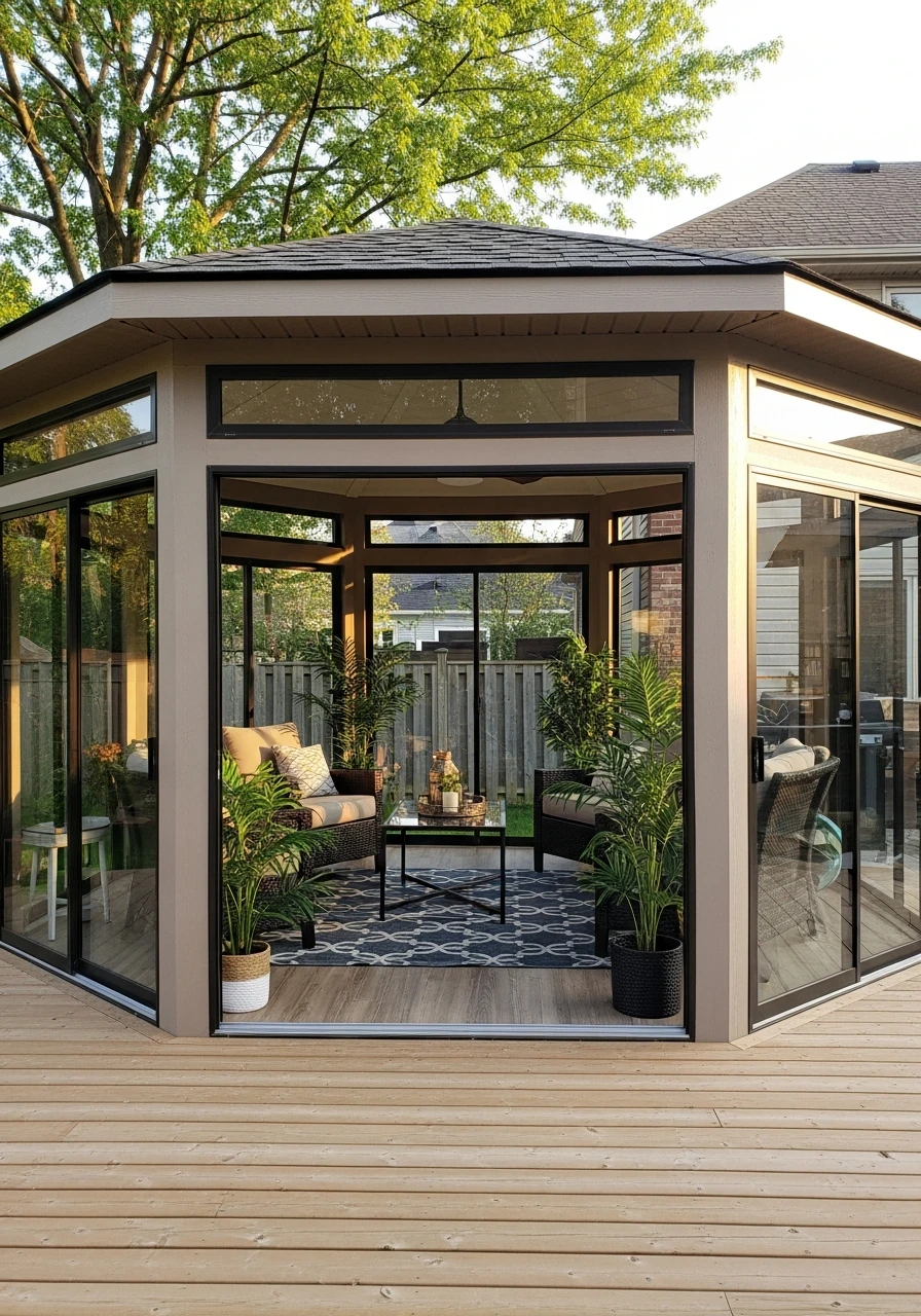 Year-Round Sunroom Structure - 50 Genius Backyard Gazebo Ideas for a Dreamy Outdoor Space