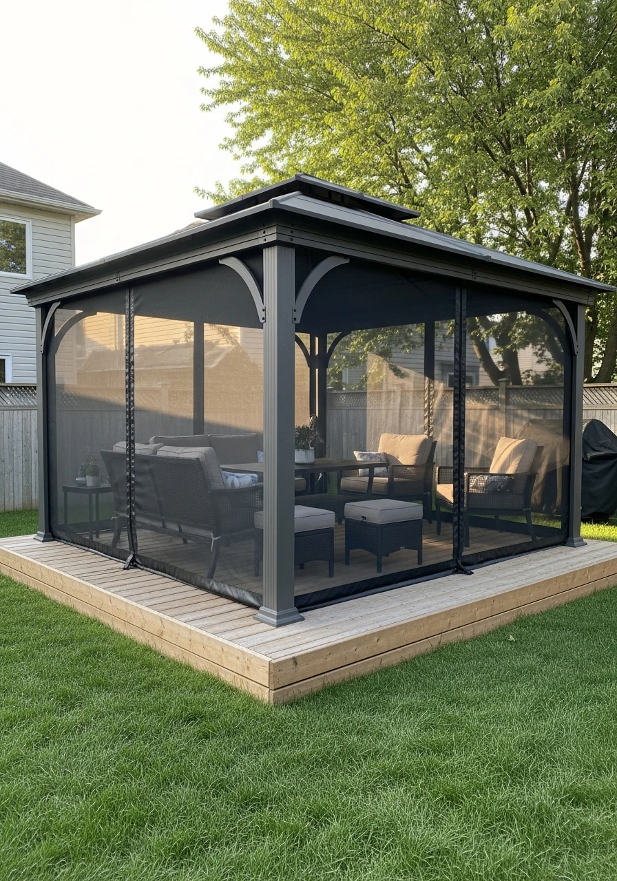Bug Free Screen Room - 50 Genius Backyard Gazebo Ideas for a Dreamy Outdoor Space