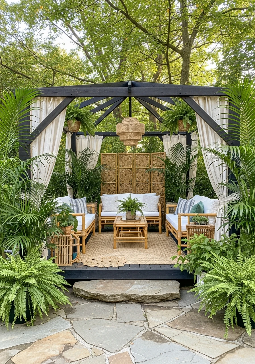 Lush Tropical Vibe - 50 Genius Backyard Gazebo Ideas for a Dreamy Outdoor Space