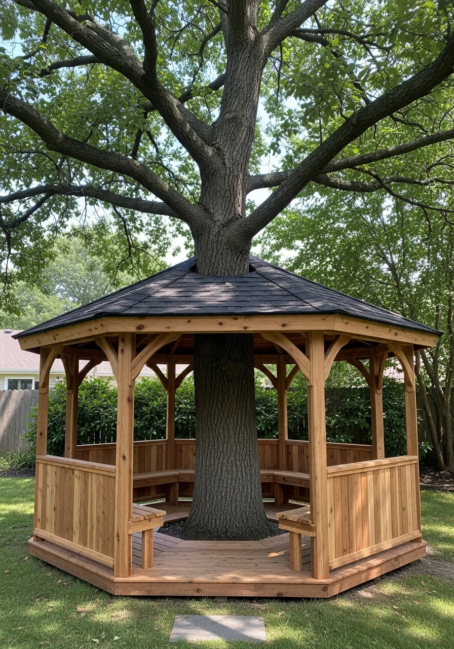Gazebo Built Around Tree - 50 Genius Backyard Gazebo Ideas for a Dreamy Outdoor Space