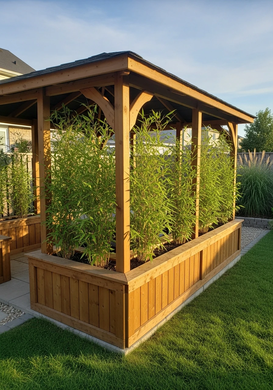 Planters for Greenery - 50 Genius Backyard Gazebo Ideas for a Dreamy Outdoor Space