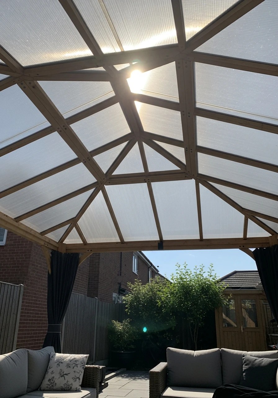 Skylight Roof Panels - 50 Genius Backyard Gazebo Ideas for a Dreamy Outdoor Space