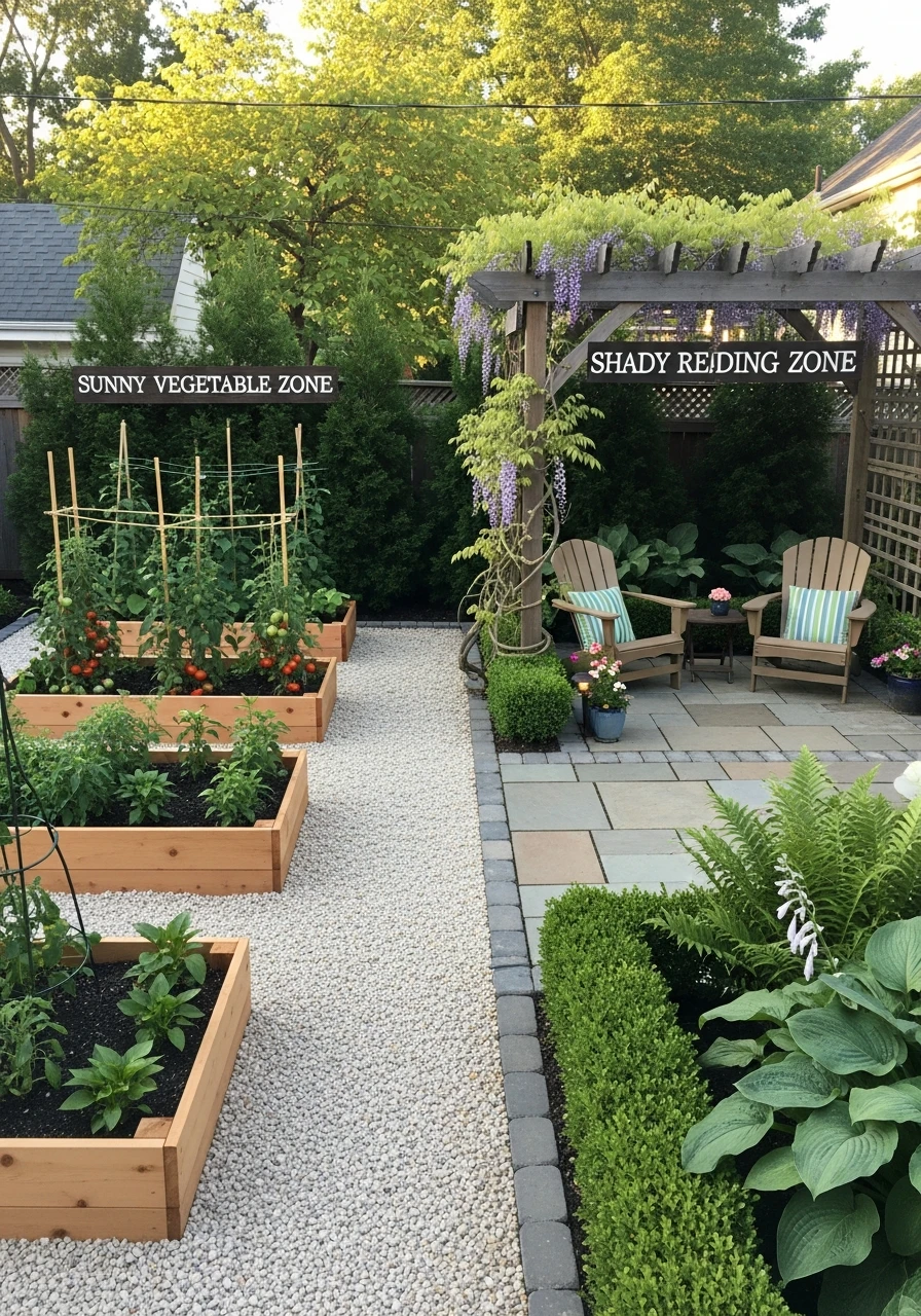 Defined Garden Zones - 50 Genius Backyard Landscaping Ideas for a High-End Look on a Budget