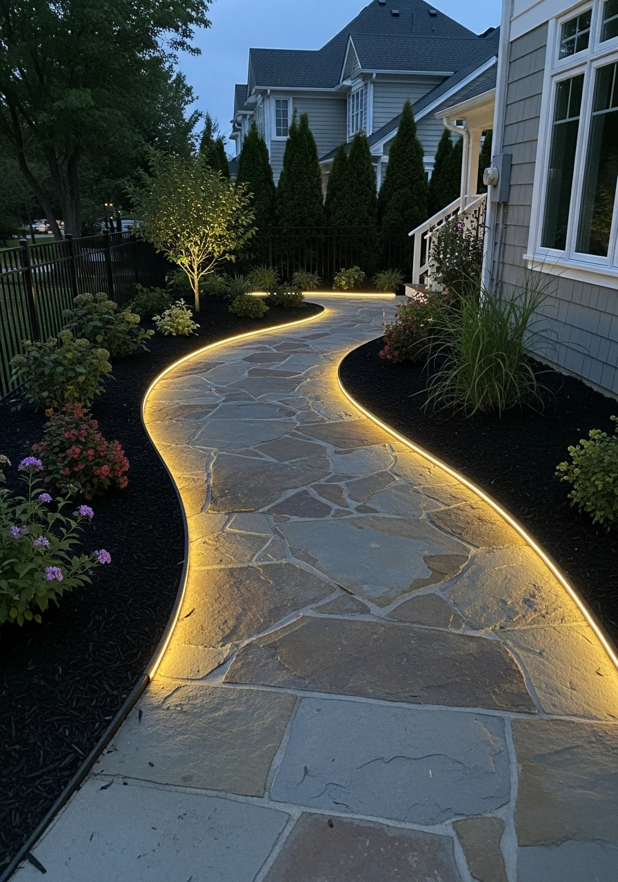 Safe Pathway Lighting - 50 Genius Backyard Landscaping Ideas for a High-End Look on a Budget