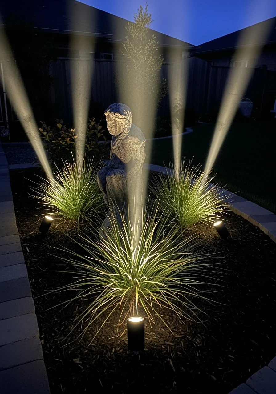 Solar Spotlights - 50 Genius Backyard Landscaping Ideas for a High-End Look on a Budget