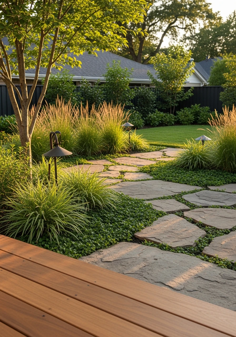 Combine Textures and Materials - 50 Genius Backyard Landscaping Ideas for a High-End Look on a Budget