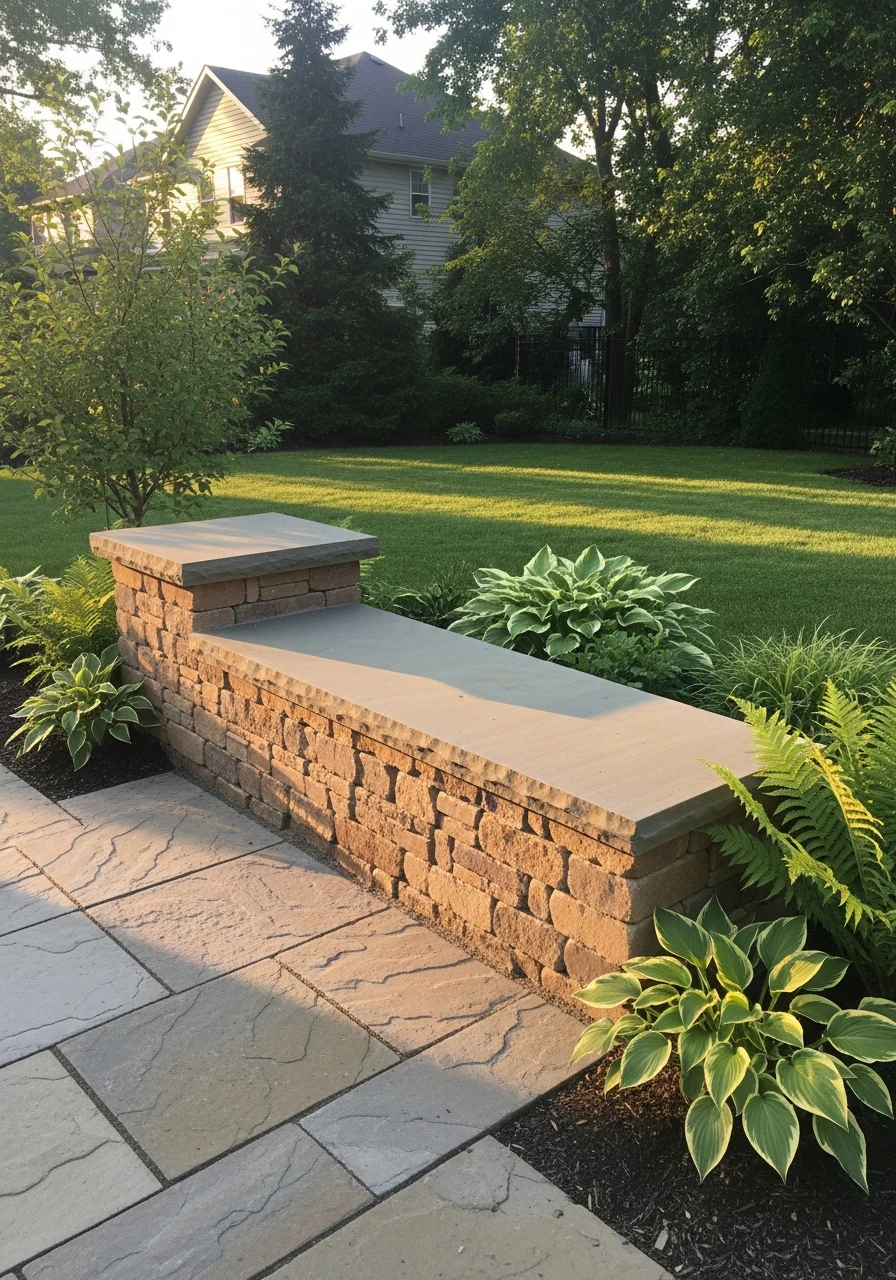 Stone Garden Seating Walls - 50 Genius Backyard Landscaping Ideas for a High-End Look on a Budget
