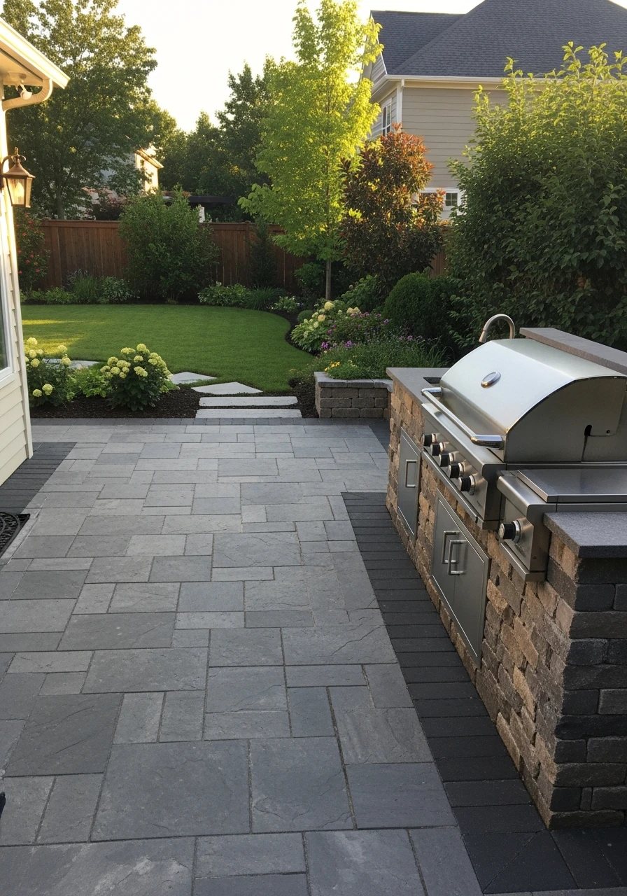 Durable Kitchen Hardscape Flooring - 50 Genius Backyard Landscaping Ideas for a High-End Look on a Budget