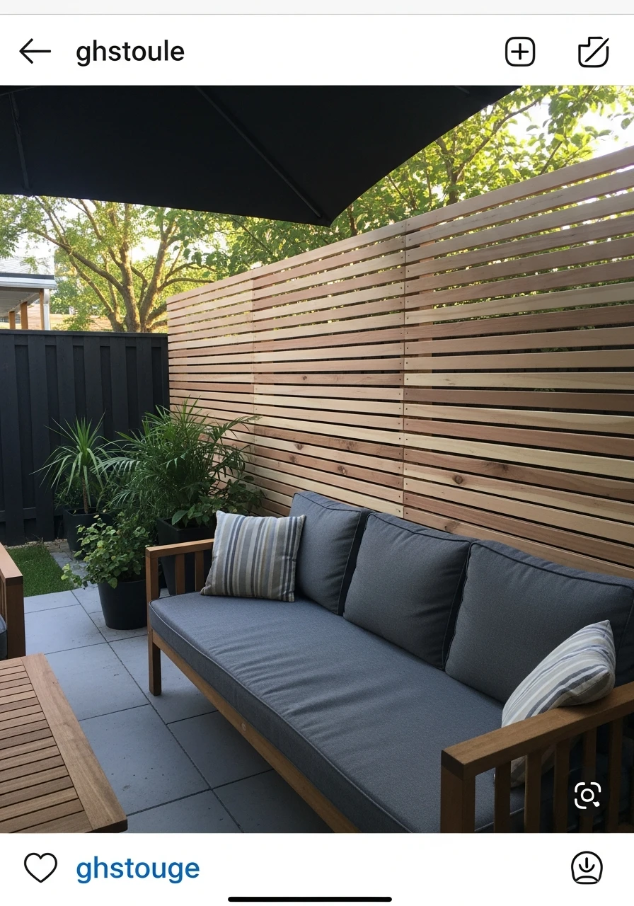 Modern Wood Slat Fence - 50 Genius Backyard Privacy Ideas That Don't Cost a Fortune