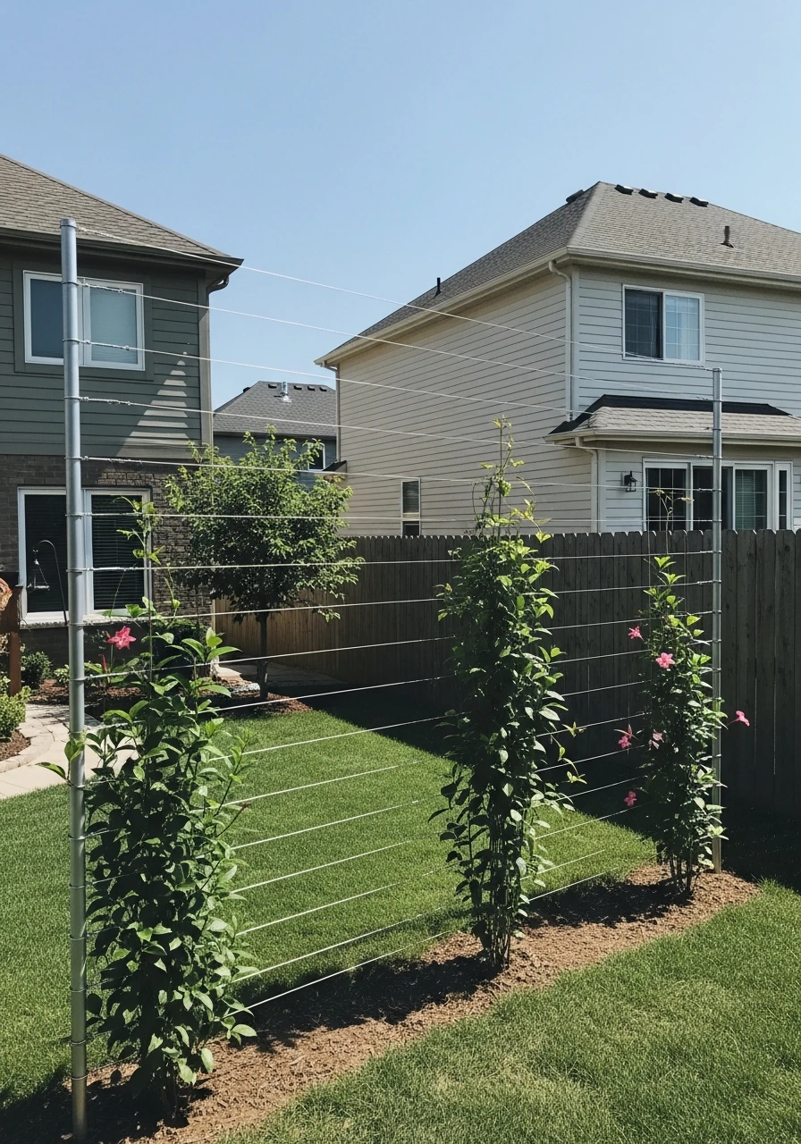 Wire Panels with Vines - 50 Genius Backyard Privacy Ideas That Don't Cost a Fortune