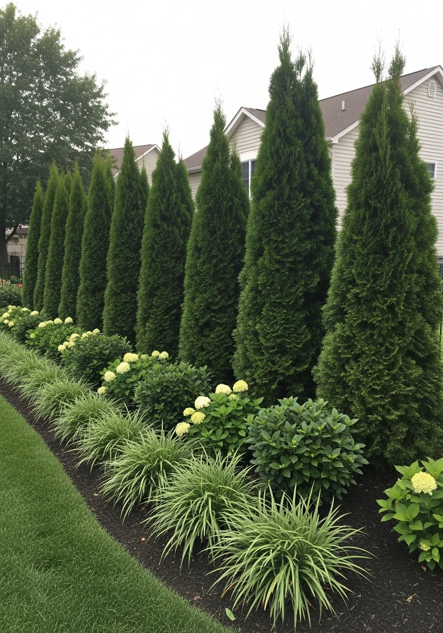 Layer Plants High/Low - 50 Genius Backyard Privacy Ideas That Don't Cost a Fortune