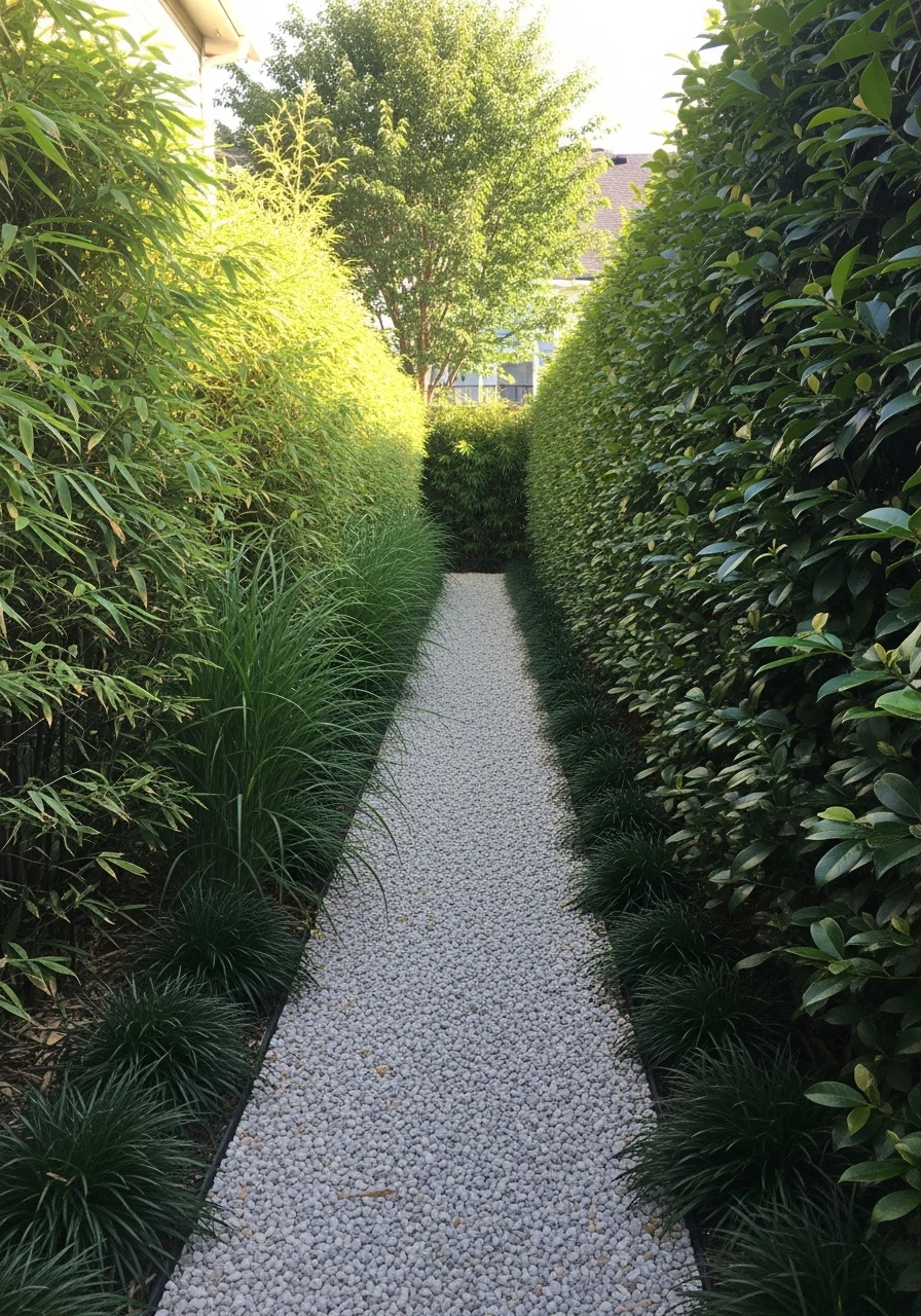 Plants Frame Gravel Path - 50 Genius Backyard Privacy Ideas That Don't Cost a Fortune