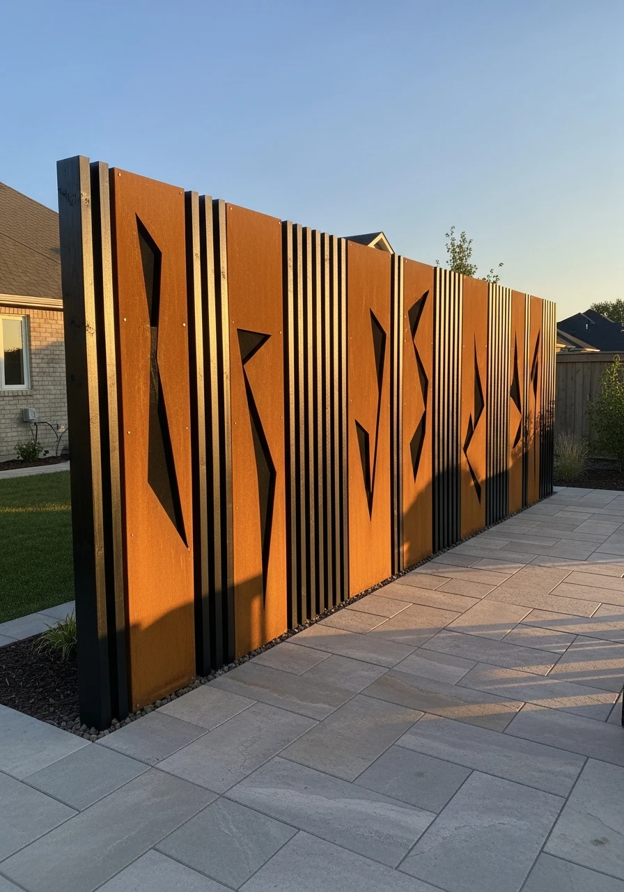 Artistic Privacy Wall - 50 Genius Backyard Privacy Ideas That Don't Cost a Fortune