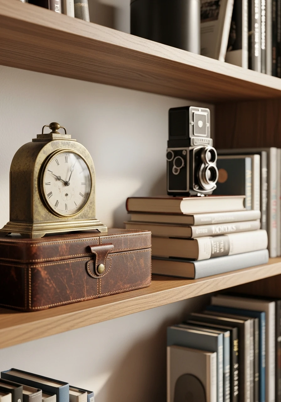 Add History with Vintage - 50 Genius Book Shelf Decor Ideas for a High-End Look