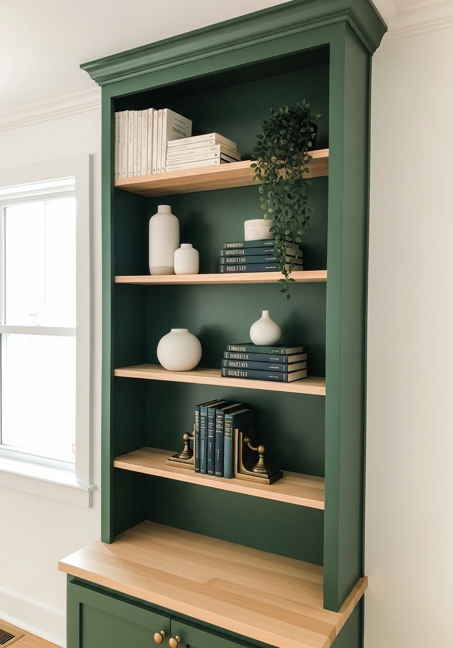 Paint the Back Panel - 50 Genius Book Shelf Decor Ideas for a High-End Look