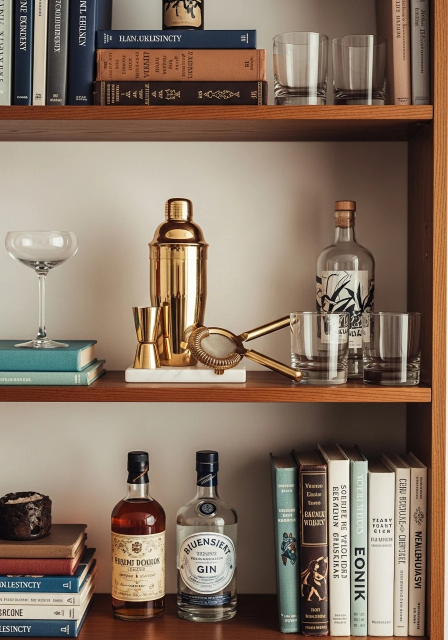 Bookshelf Mini Bar - 50 Genius Book Shelf Decor Ideas for a High-End Look