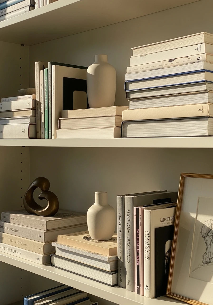 Pair Books with Art - 50 Genius Book Shelf Decor Ideas for a High-End Look