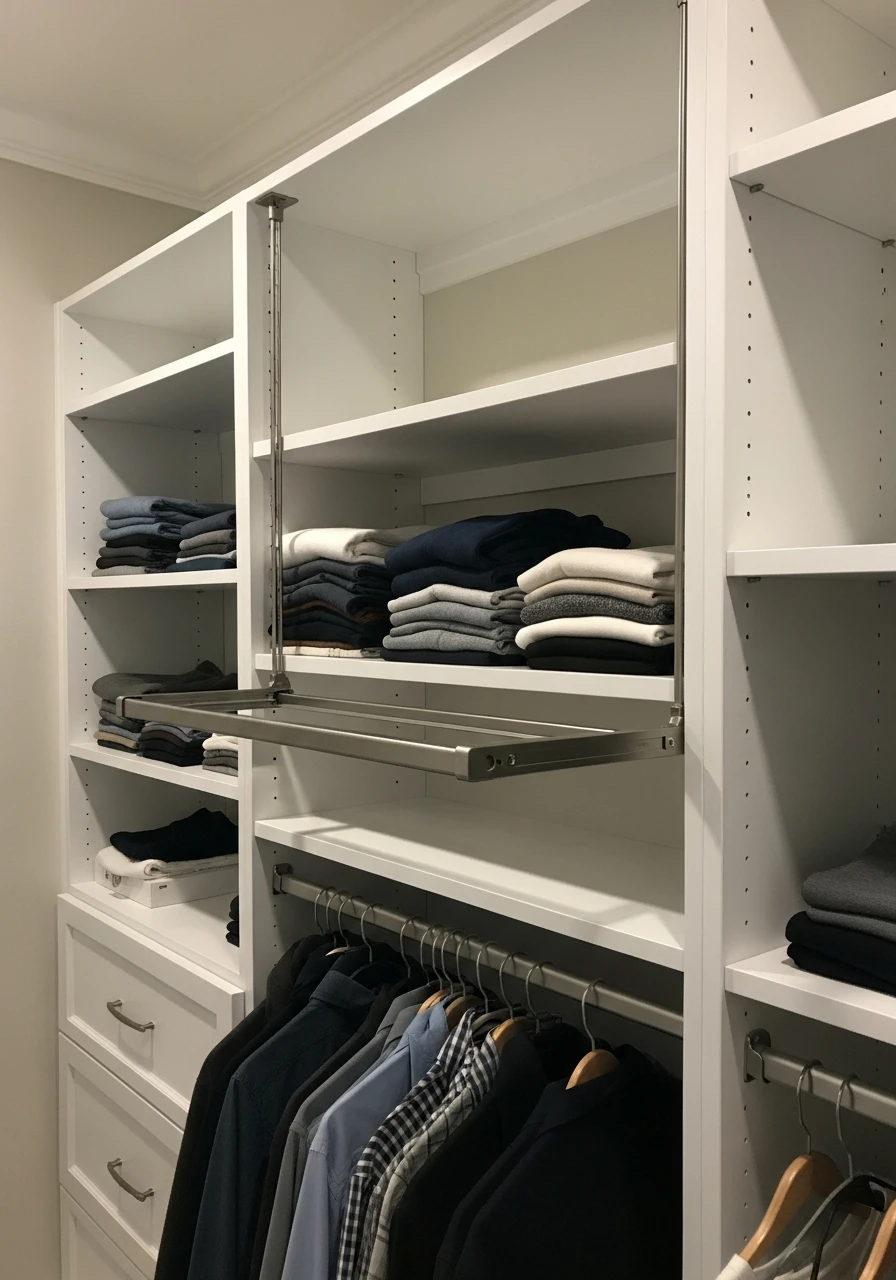 Pull-Down Closet Rods - 50 Closet Organization Ideas That Will Change Your Mornings