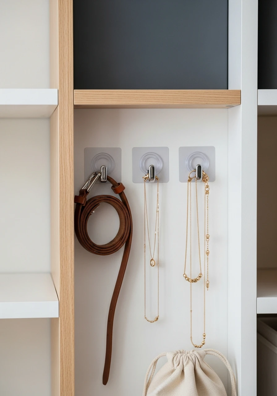 Hooks Inside Shelves - 50 Closet Organization Ideas That Will Change Your Mornings